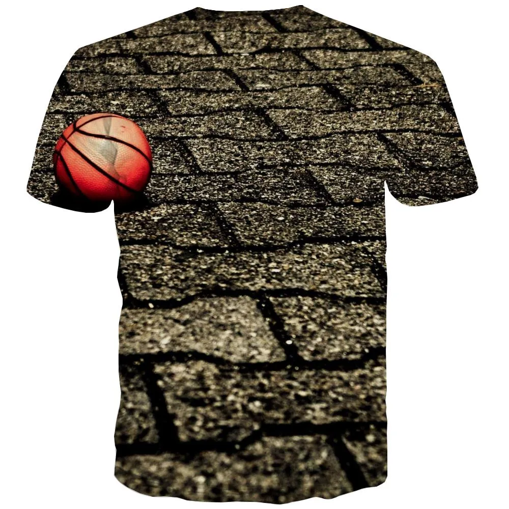 Basketball T-shirt Men Night View Tshirts Casual Galaxy T-shirts 3d City Tshirts Novelty