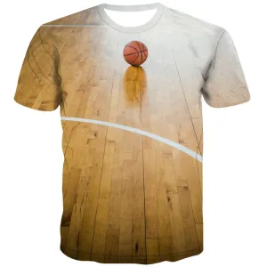 Basketball T-shirt Men Night View Tshirts Cool Galaxy Shirt Print City T shirts Funny