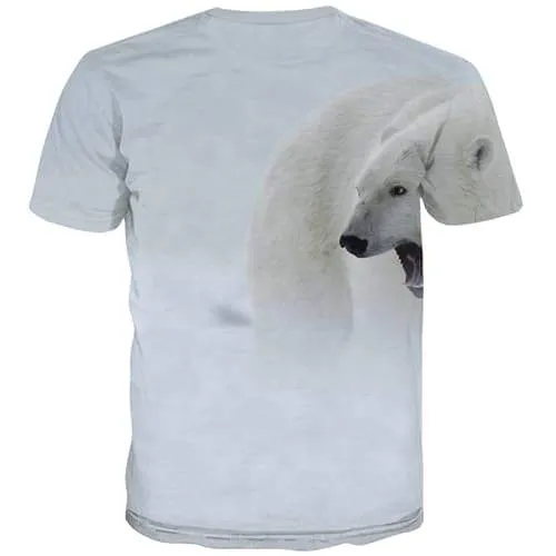 Bear T-shirt Men Animal T shirts Funny Russia T-shirts 3d White T-shirts Graphic Hip Hop Tshirts Novelty Short Sleeve Hip hop