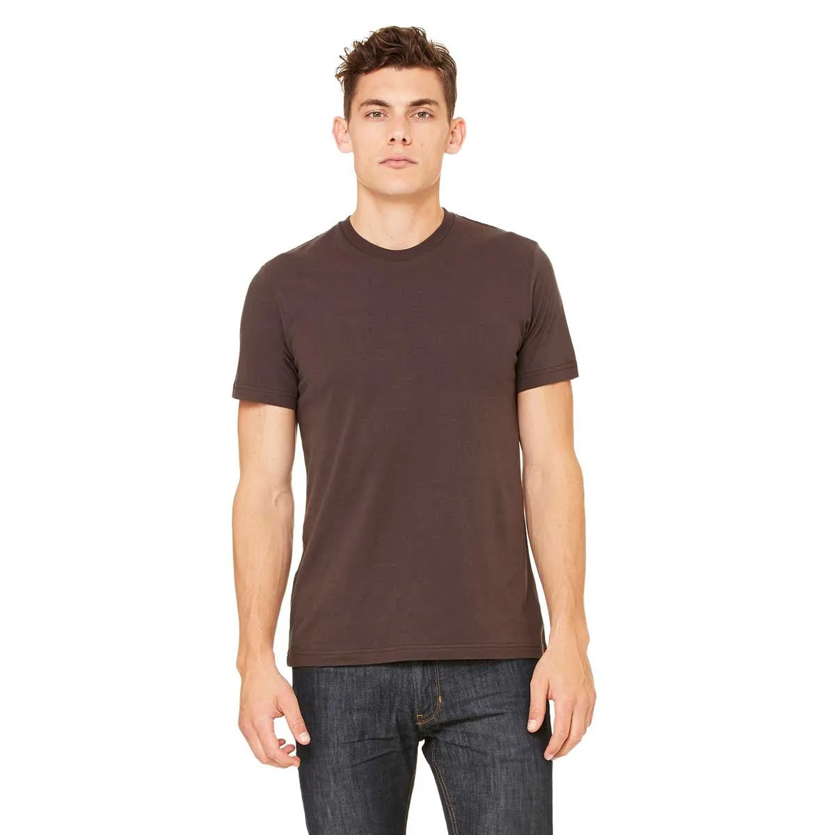 Bella   Canvas Unisex Brown Made in the USA Jersey Short-Sleeve T-Shirt