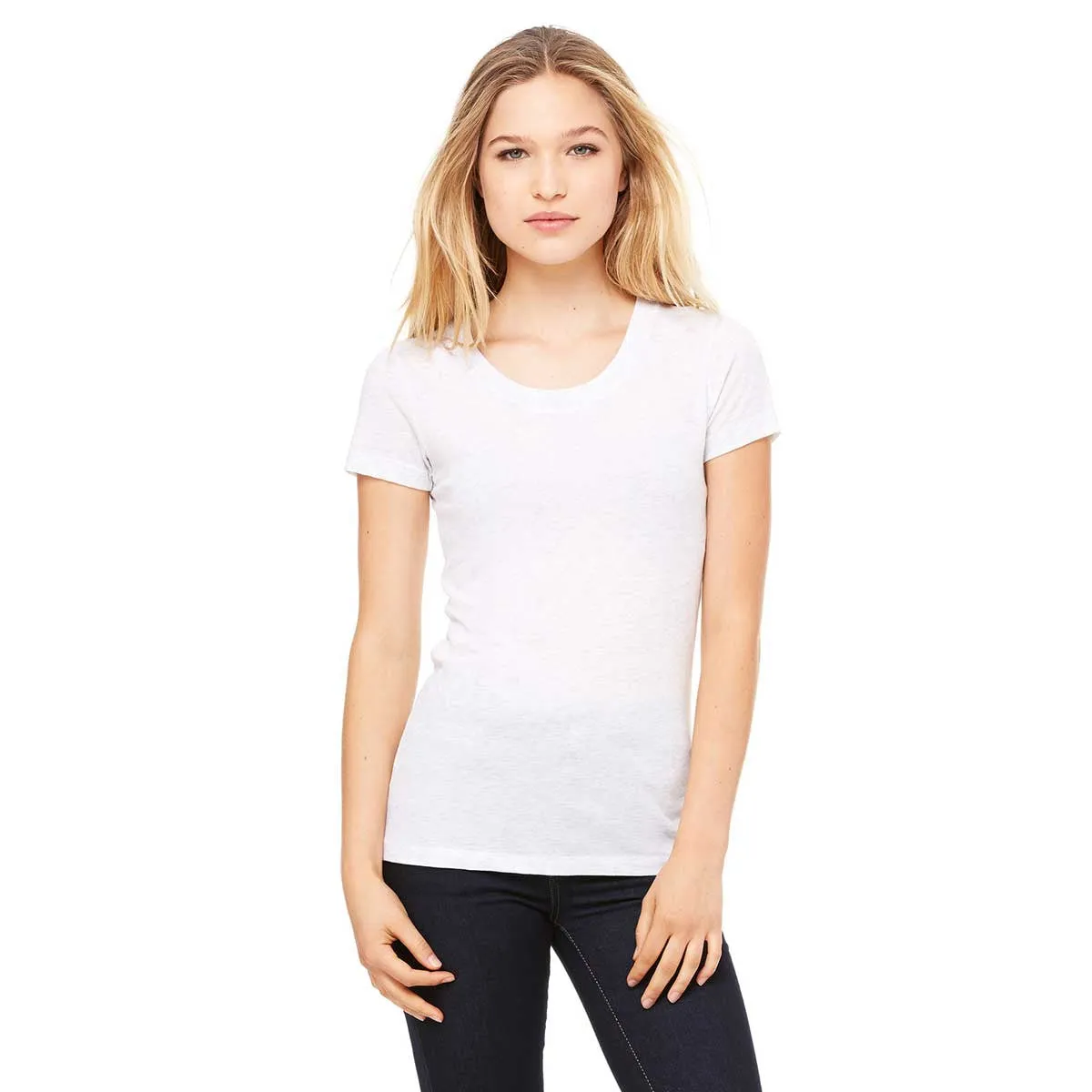 Bella   Canvas Women's White Fleck Triblend Short-Sleeve T-Shirt