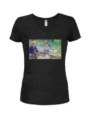 Berthe Morisot - Summer's Day Juniors V Neck T-Shirt