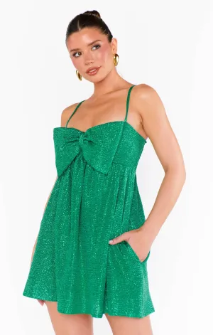 Best Bow Mini Dress-Green