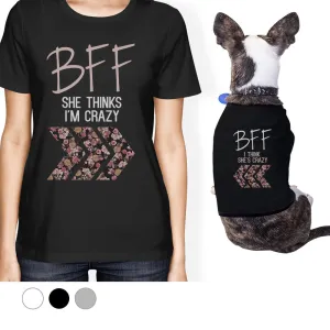 BFF Floral Crazy Small Pet Owner Matching Gift Outfits Dog Lovers