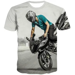 Bicycle T shirts Men Metal Shirt Print City Tshirts Novelty Psychedelic T shirts Funny