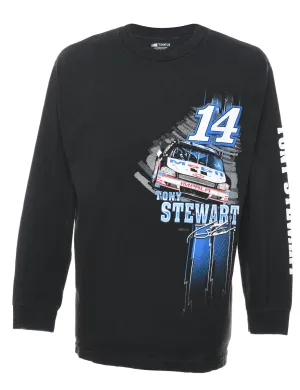 Black & Blue #14 NASCAR Design Tony Stewart T-Shirt - L