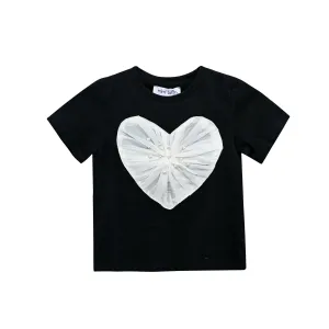 Black Pearl Heart Applique T-Shirt