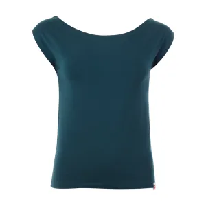 Blauwe top met korte mouw | Froy & Dind shirt Ada teal