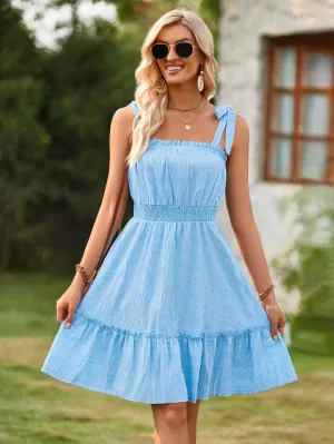 Blue ruffle dress