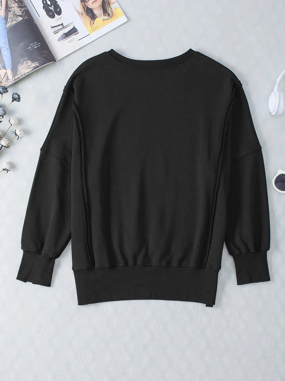 Boho-Chic Crew Neck Sweater