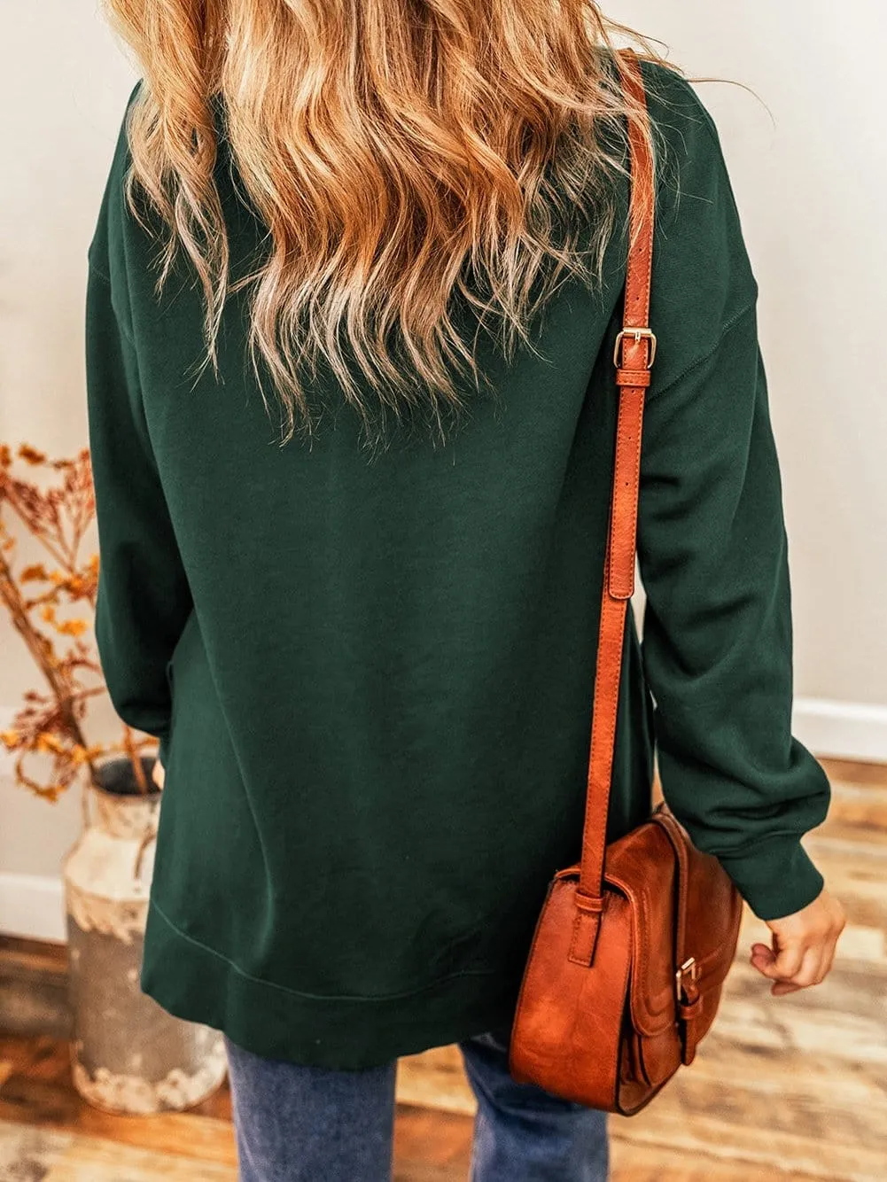 Boho-Chic Crew Neck Sweater