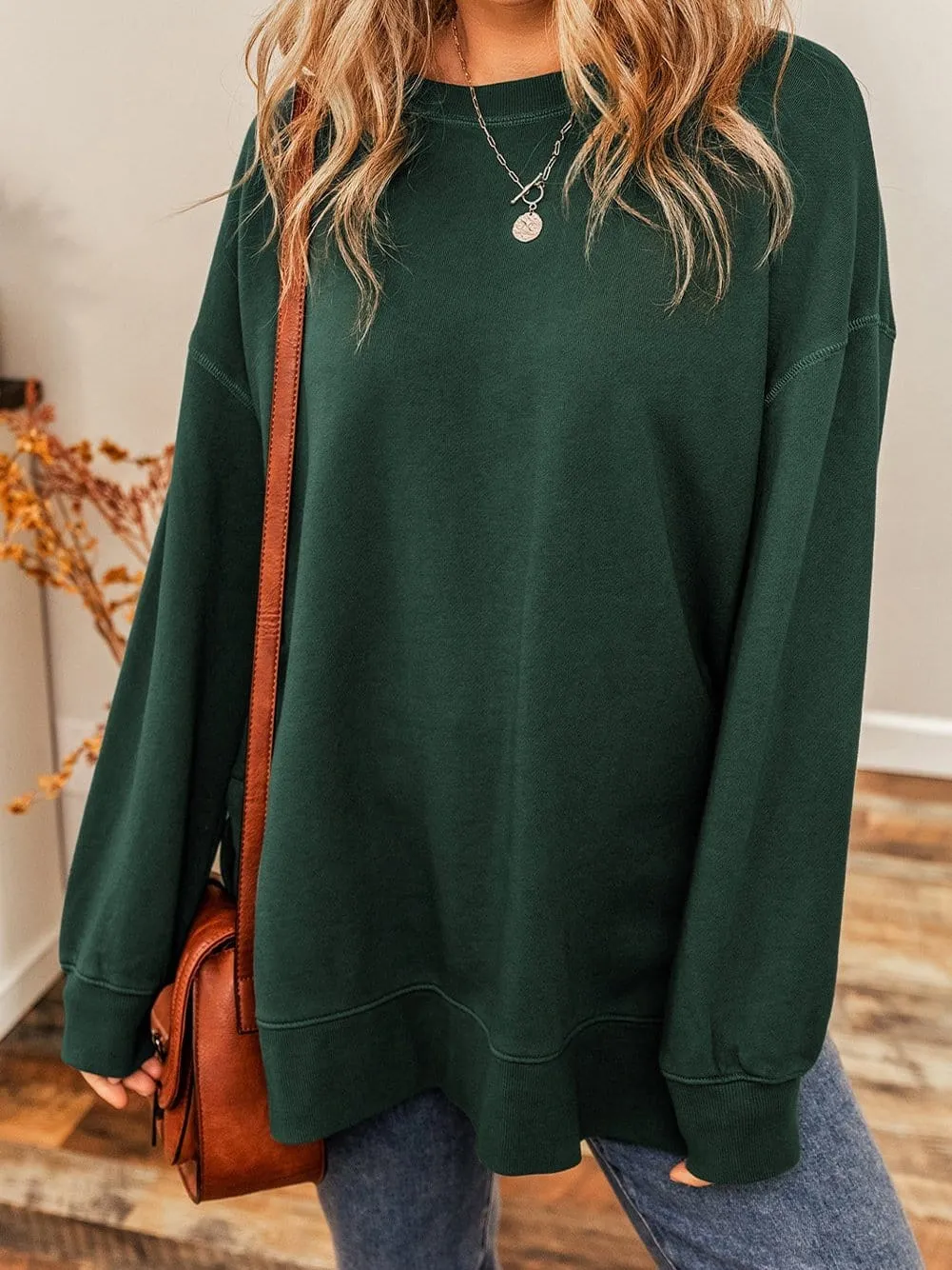 Boho-Chic Crew Neck Sweater