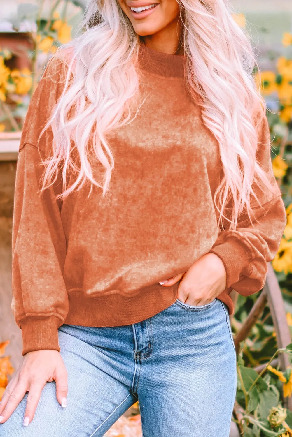 Boho-Chic Crew Neck Sweater