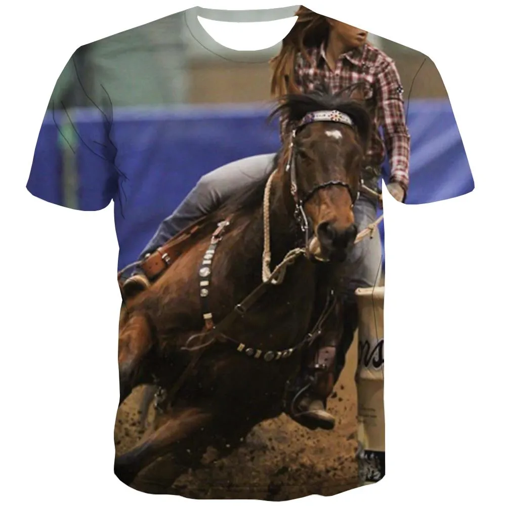 Borse T-shirt Men Competition Tshirts Cool Raced Tshirts Casual Equestrian T-shirts Graphic