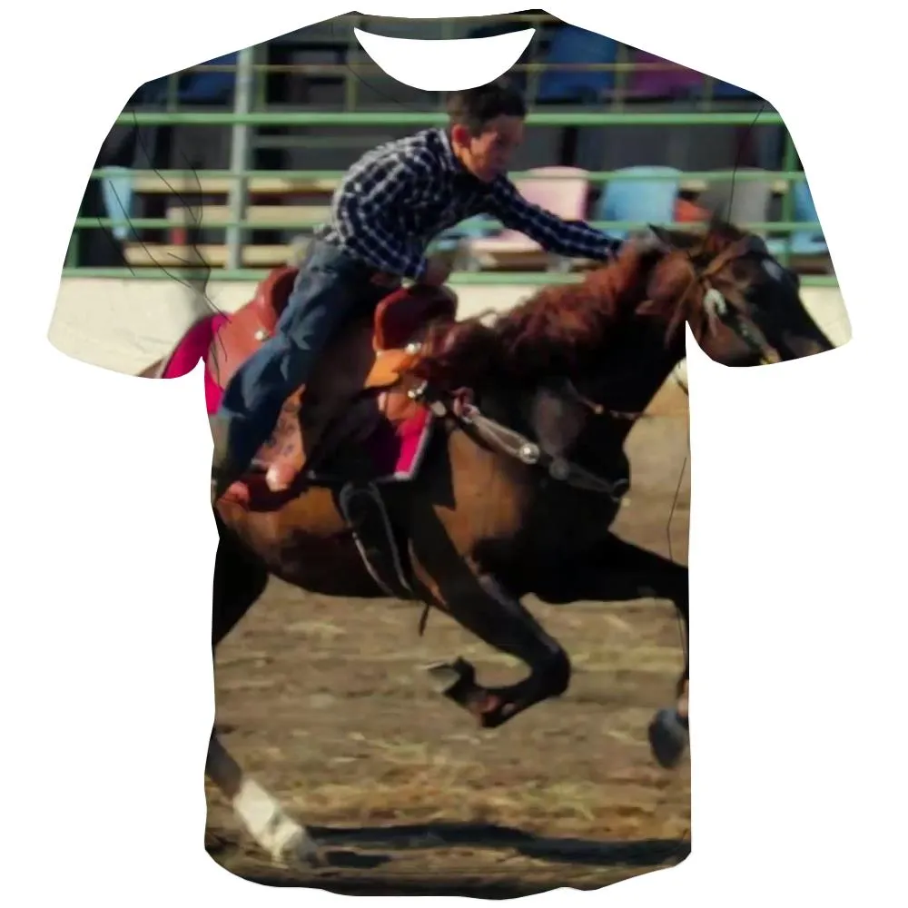 Borse T shirts Men Competition Tshirts Novelty Raced Tshirts Cool Equestrian T shirts Funny