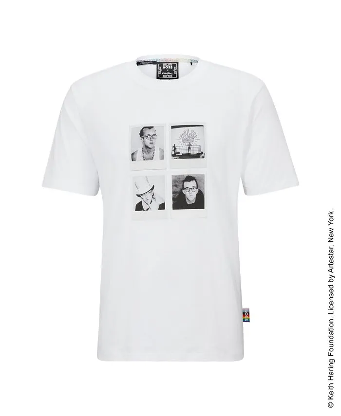 BOSS X Keith Haring Hugo Boss Gender Neutral Photo T-Shirt, White