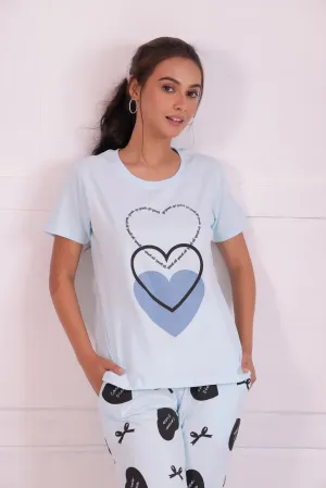 Bows and Hearts T-shirt Pyjama Set