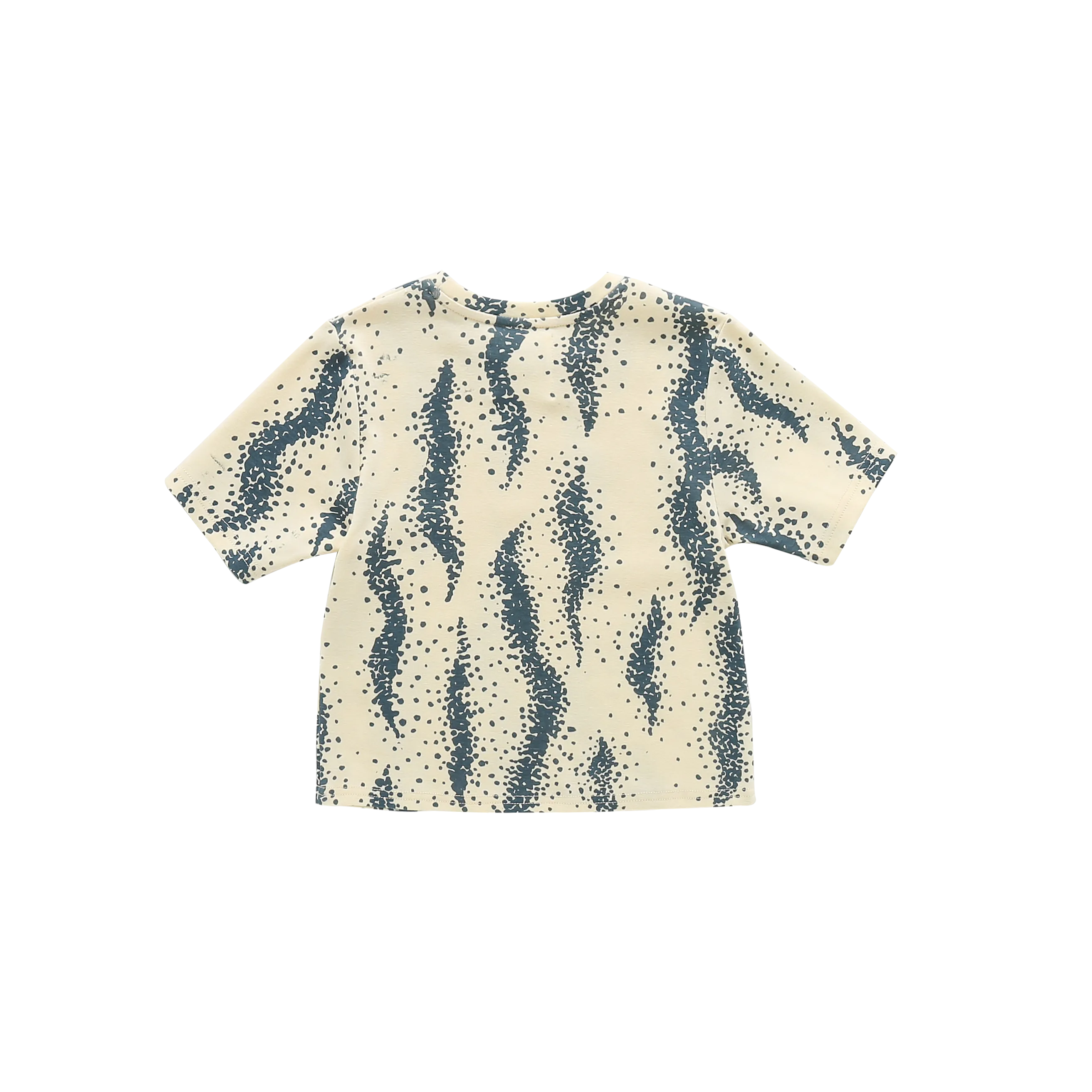 Boxy T-Shirt with All Over Print | Cream