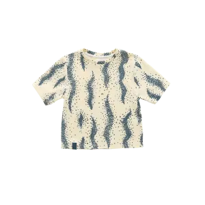 Boxy T-Shirt with All Over Print | Cream