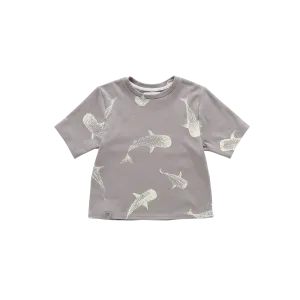 Boxy T-Shirt with All Over Print | Grey