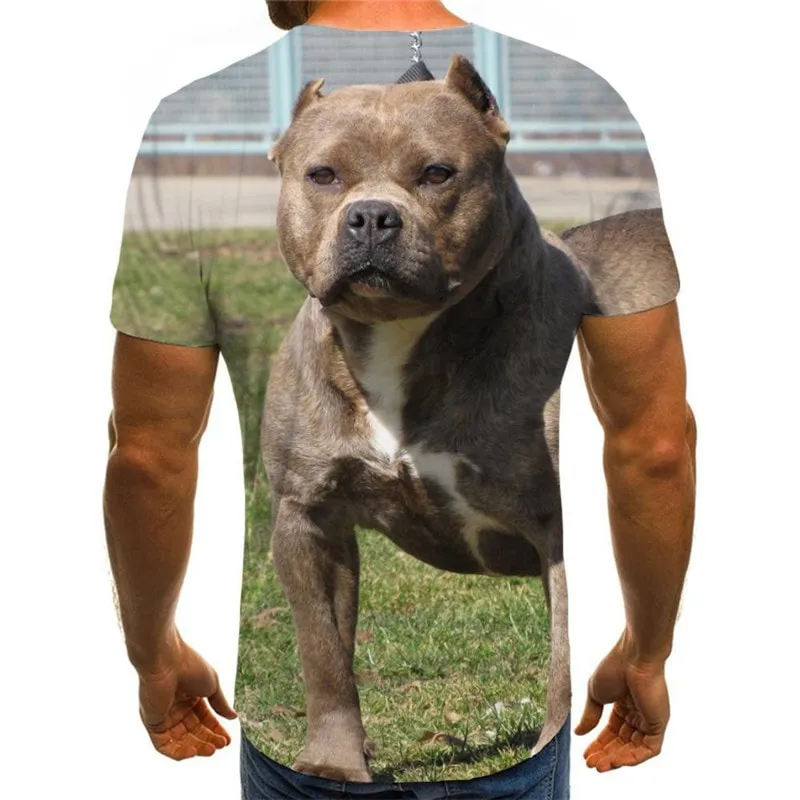 Bulldog t shirt dog Puppy Cute animal Hip hop tshirt 3D Casual big Smart dogs male art costume