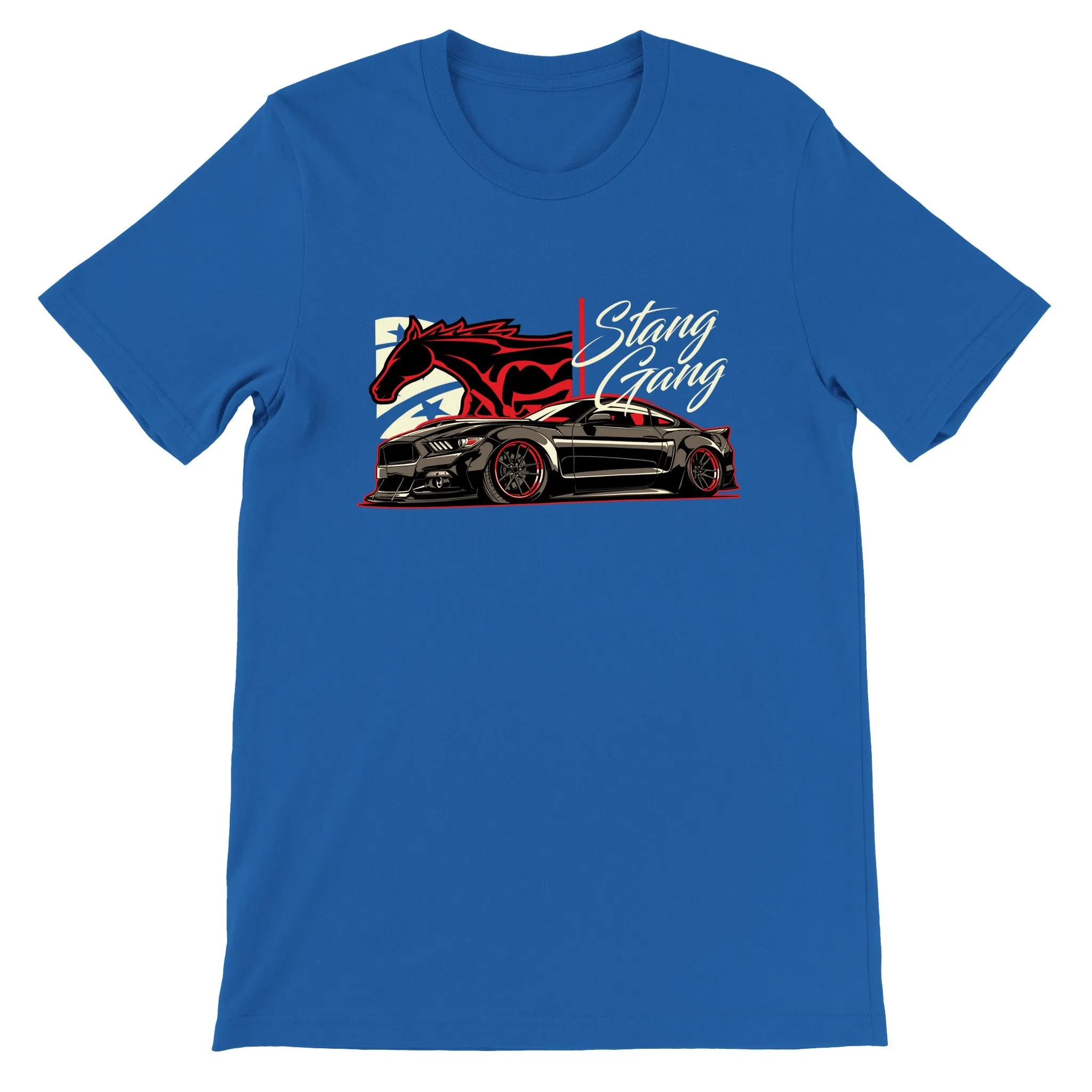 Car T-shirt - Mustang Artwork - Stang Gang - Premium Unisex T-shirt