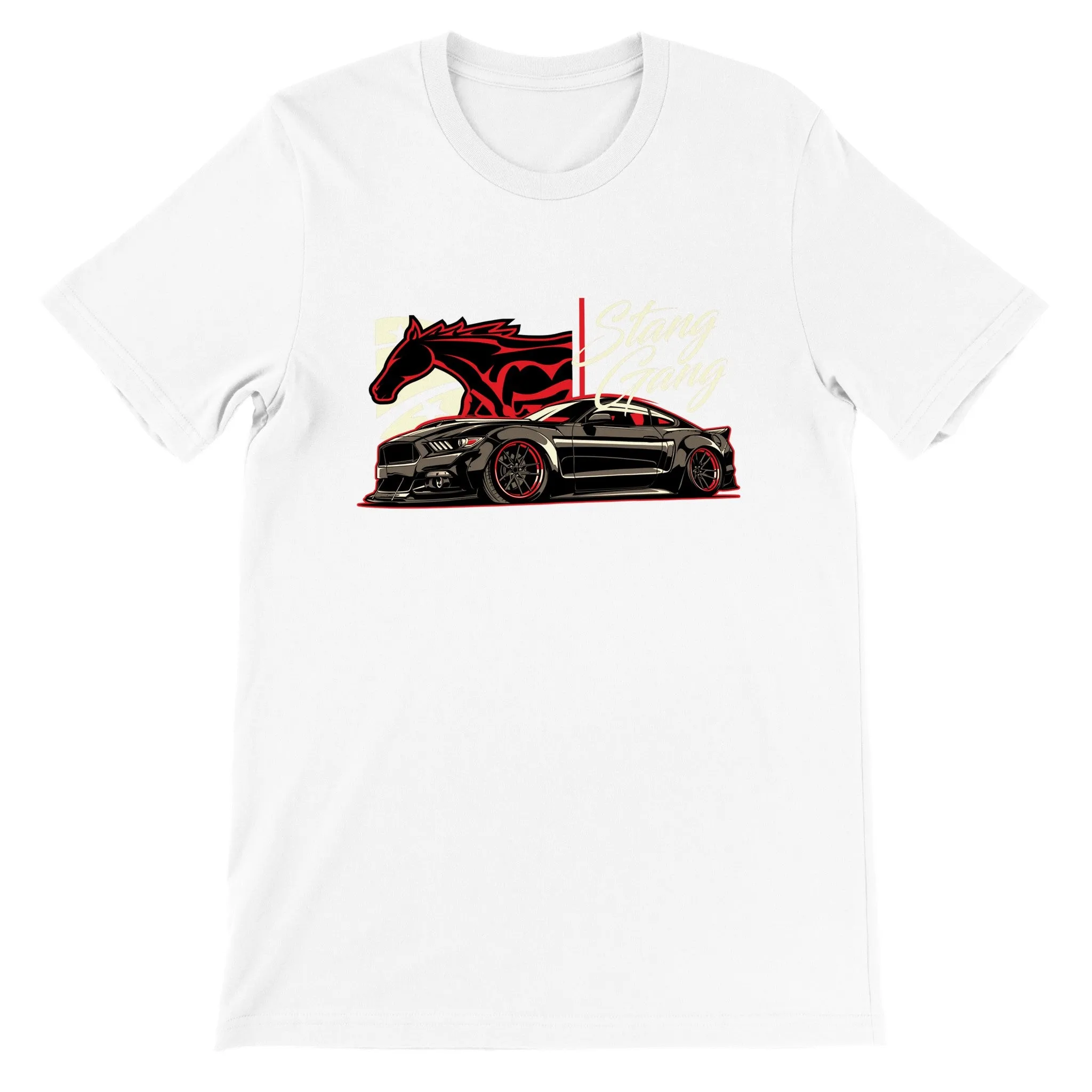 Car T-shirt - Mustang Artwork - Stang Gang - Premium Unisex T-shirt