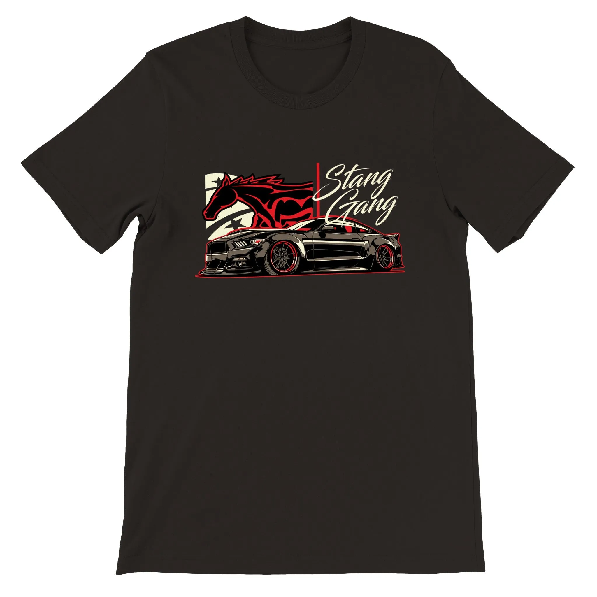 Car T-shirt - Mustang Artwork - Stang Gang - Premium Unisex T-shirt