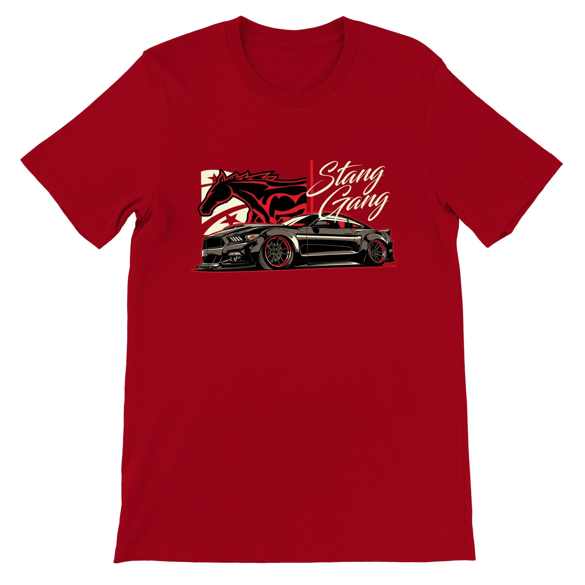 Car T-shirt - Mustang Artwork - Stang Gang - Premium Unisex T-shirt