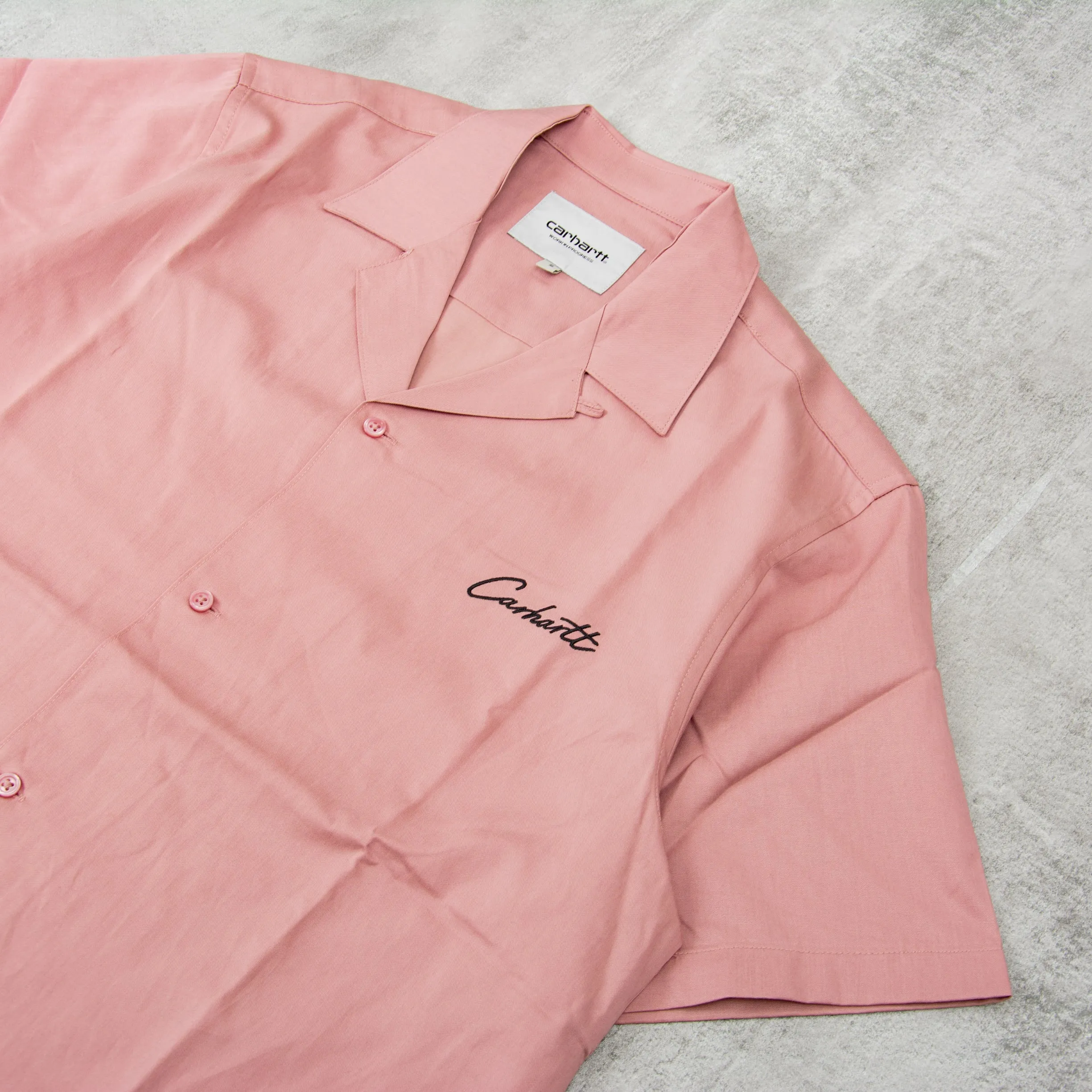 Carhartt WIP Delray S/S Shirt - Glassy Pink / Black