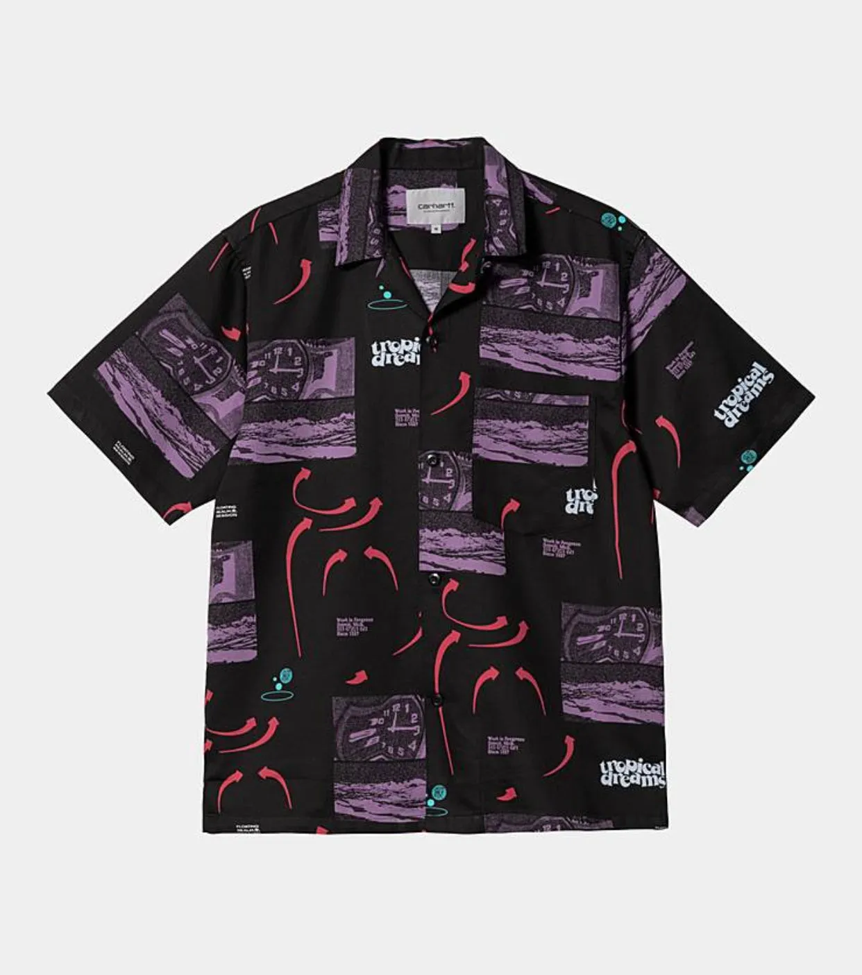 Carhartt WIP Dreams S/S Shirt Dreams Print , Black Heavy Enzyme Wash