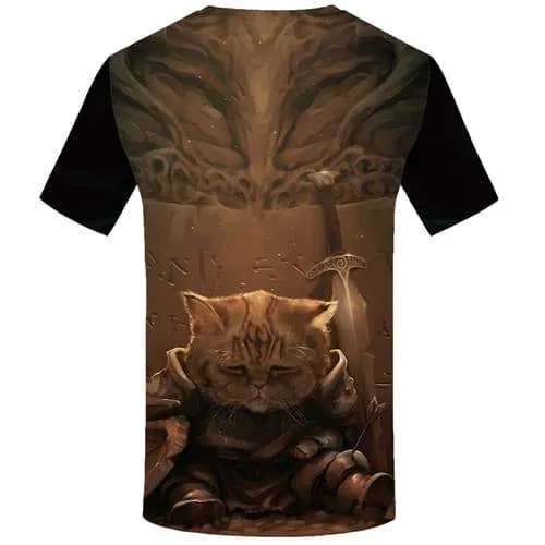 Cat T shirts Men Military T shirts Funny Metal Tshirt Anime Animal Tshirts Cool War T-shirts Graphic Short Sleeve Punk Rock Men