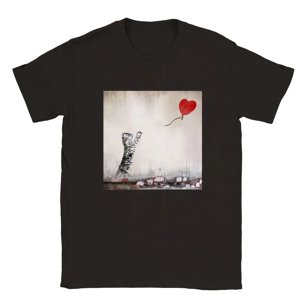 Cat With Balloon 2 Banksy Inspired Unisex T-Shirt