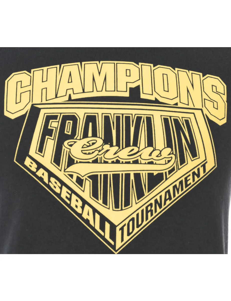 Champions Franklin Baseball Gildan Sports Black T-shirt - S