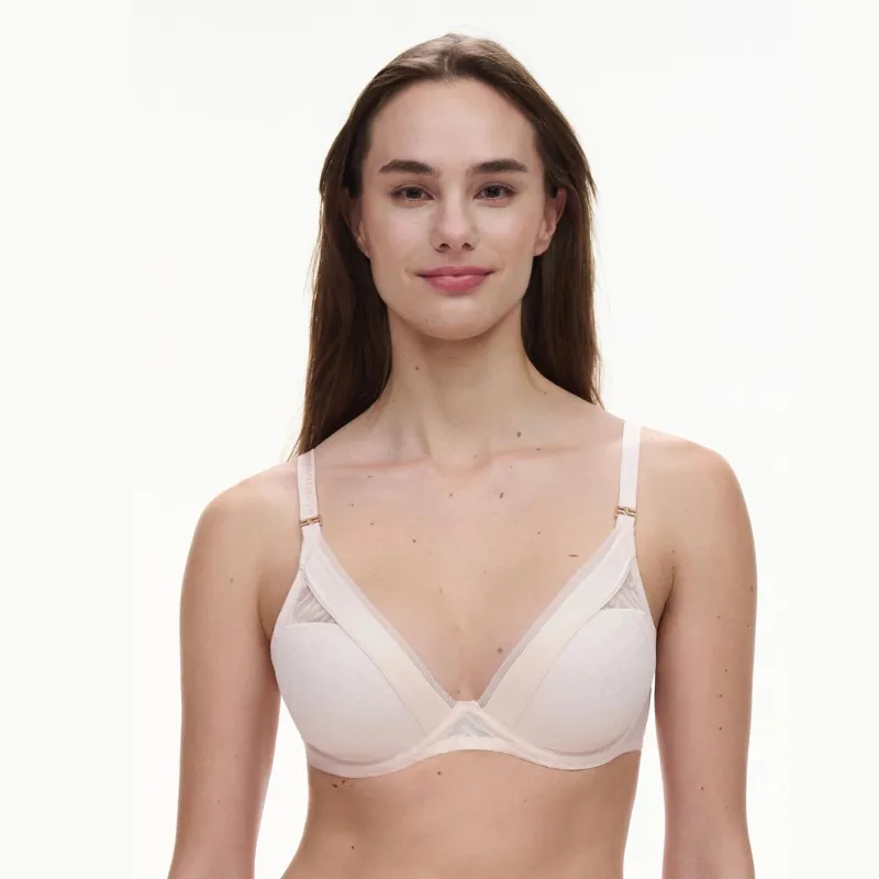 Chantelle Graphic Allure Plunge Bra Pink Pearl