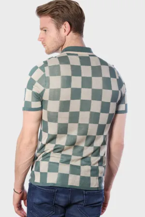 Checkered Tencel Polo