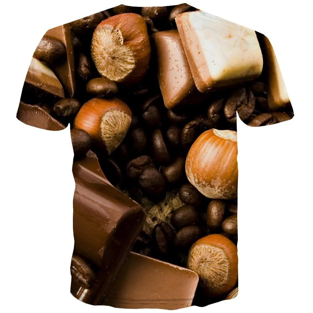 Chocolate T-shirt Men Brown Shirt Print Delicious Tshirts Cool Bitter Tshirts Casual