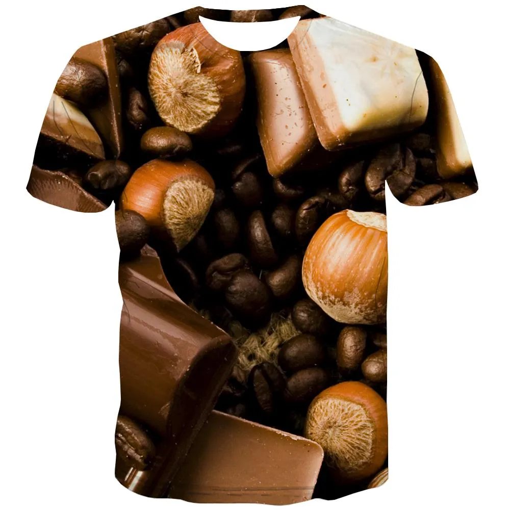 Chocolate T-shirt Men Brown Shirt Print Delicious Tshirts Cool Bitter Tshirts Casual