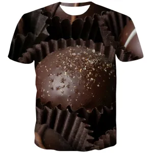 Chocolate T-shirt Men Brown Tshirt Printed Delicious Tshirt Anime Bitter Tshirts Novelty