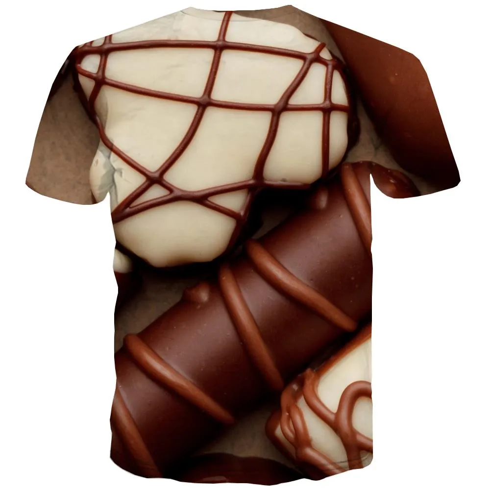 Chocolate T-shirt Men Brown Tshirts Novelty Delicious Tshirt Anime Bitter T shirts Funny