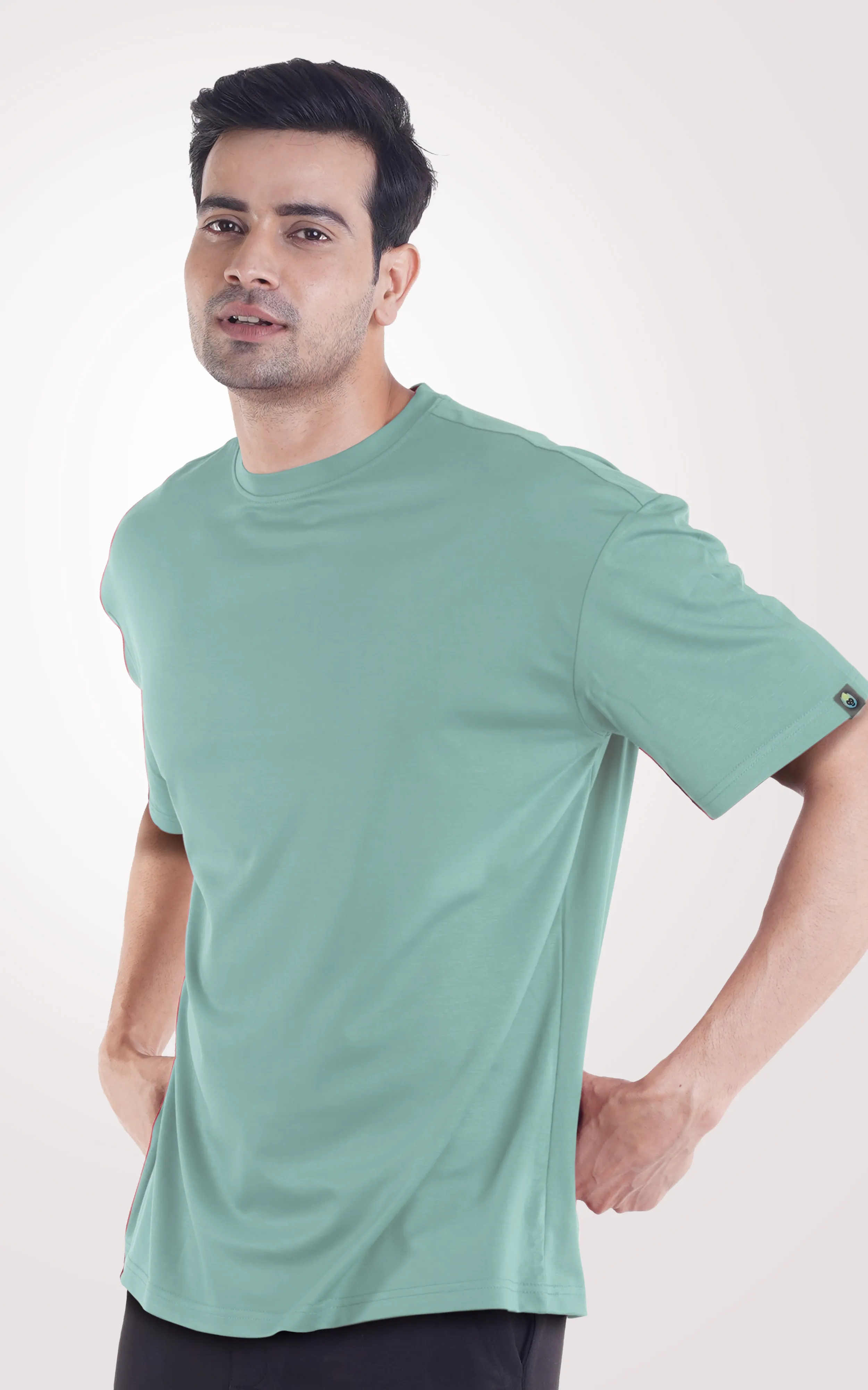 Cooldown Sea Green Plain Oversized T-Shirt