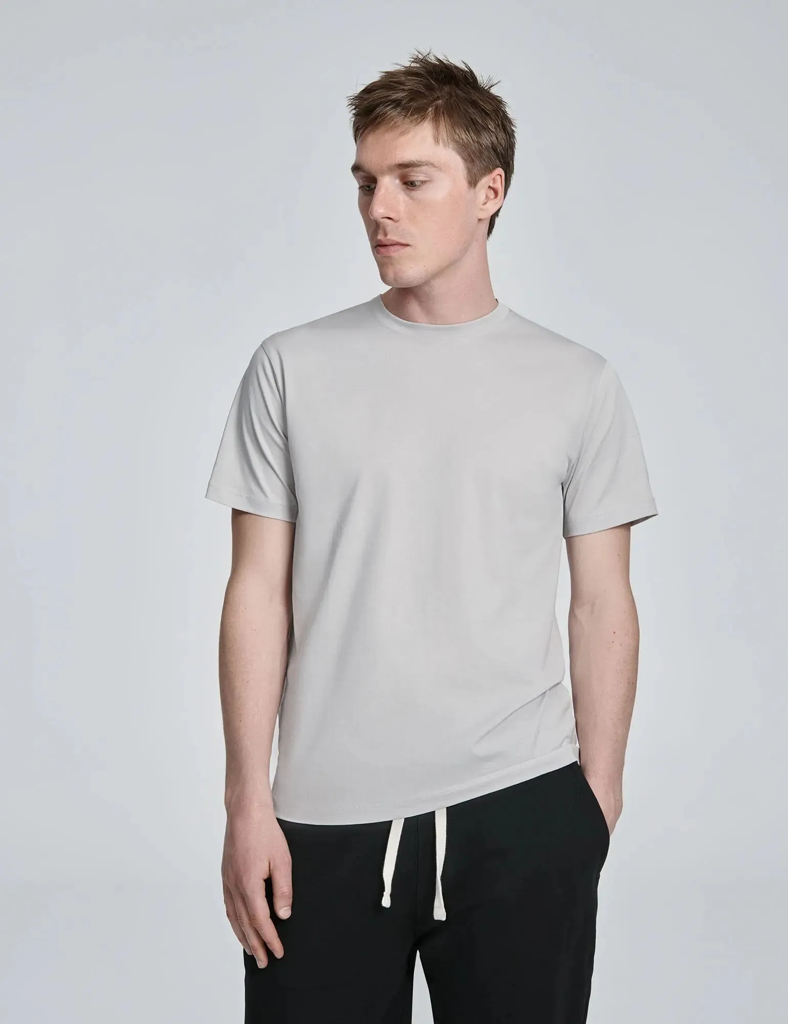 Crew Neck T Shirt- Dove