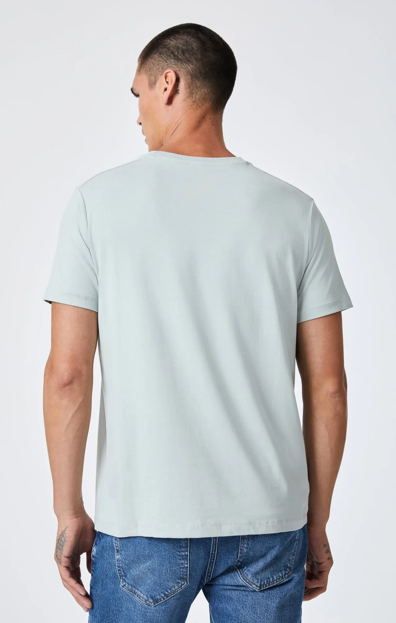 CREW NECK T-SHIRT IN SLATE GREY NATURAL DYE