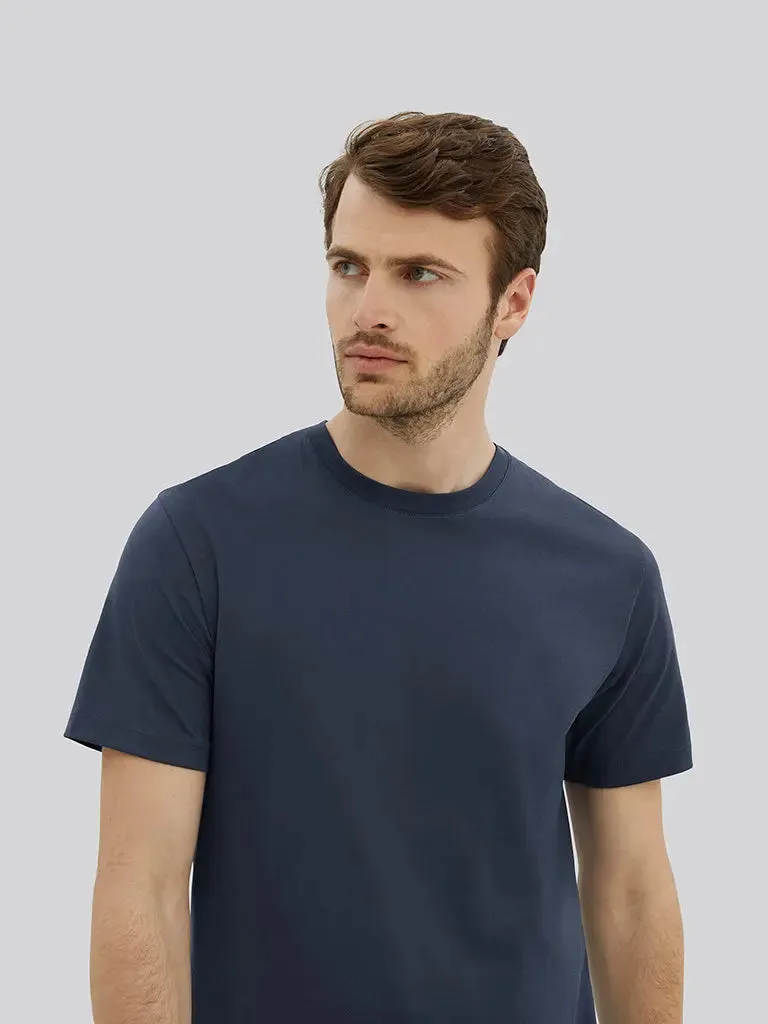 Crew Neck T Shirt- Slate Blue