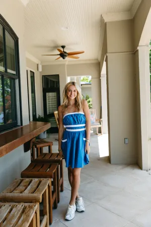 Danica Mini Dress - Blue/White