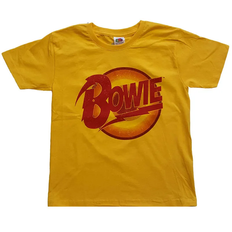 David Bowie Kids Yellow T-Shirt - Diamond Dogs Logo