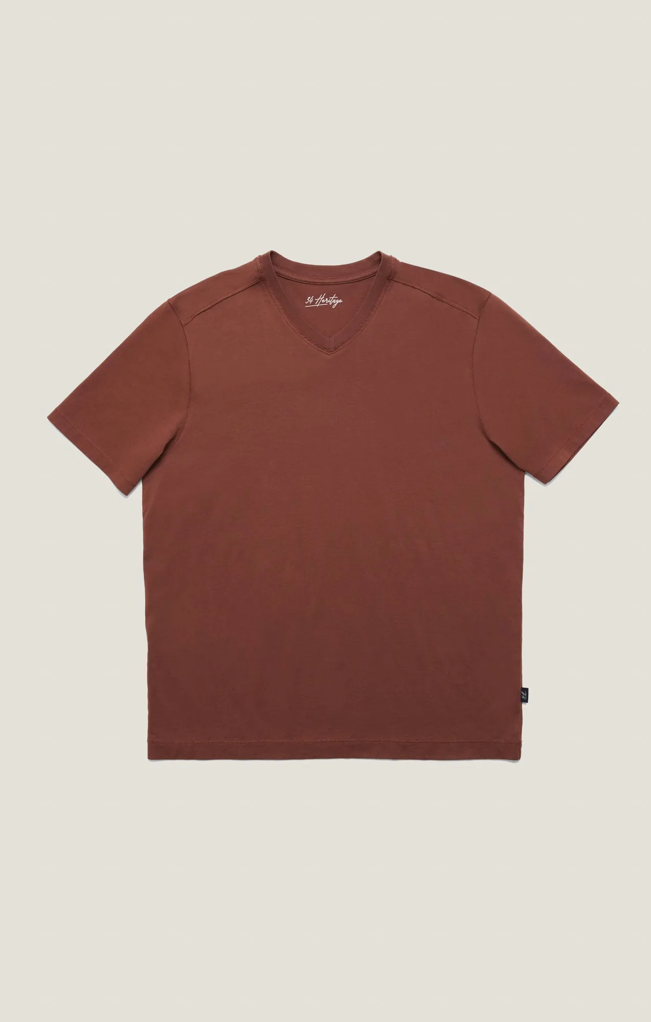 Deconstructed V-Neck T-Shirt In Cinnamon