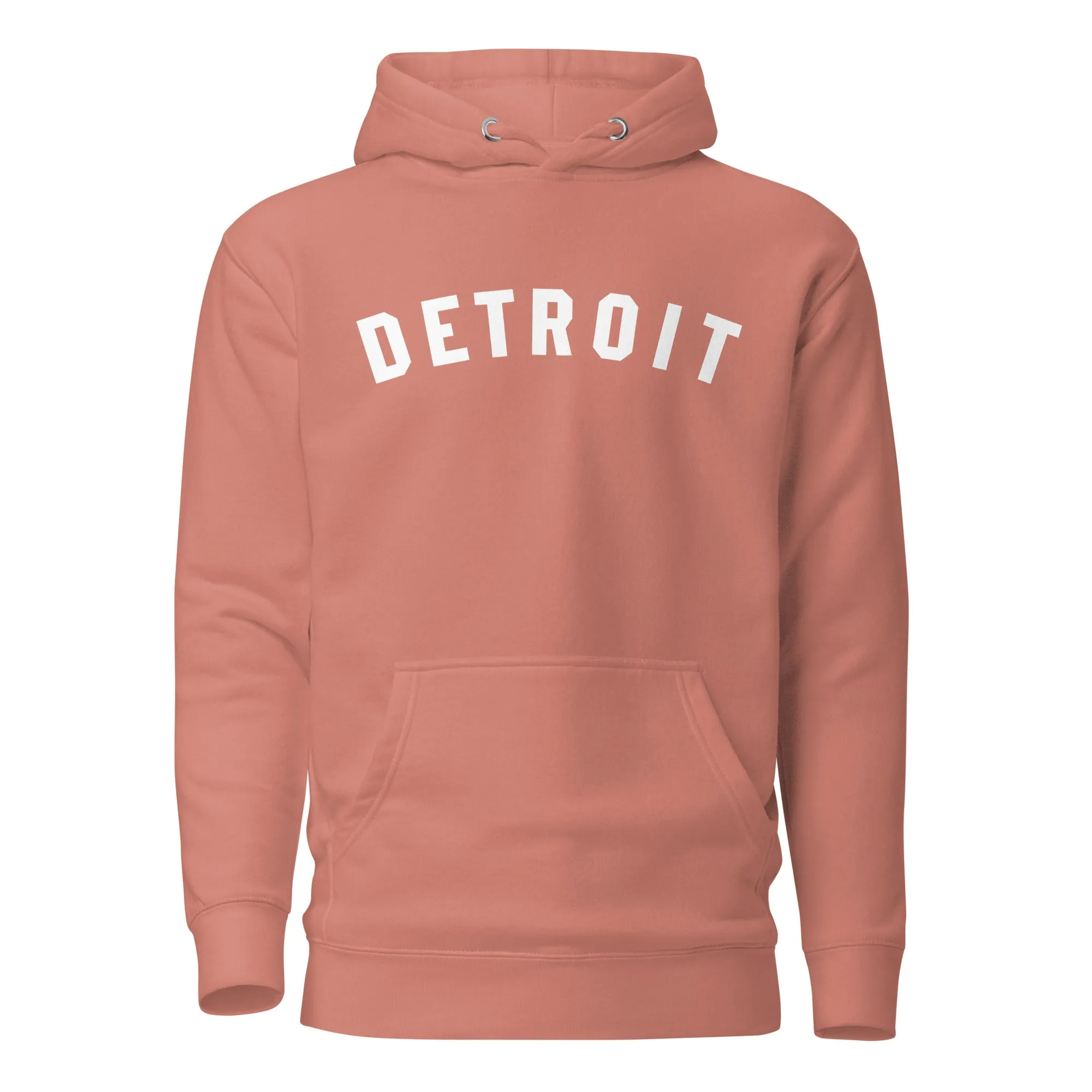 Detroit Classic Premium Pullover Unisex Hoodie - Mauve / White