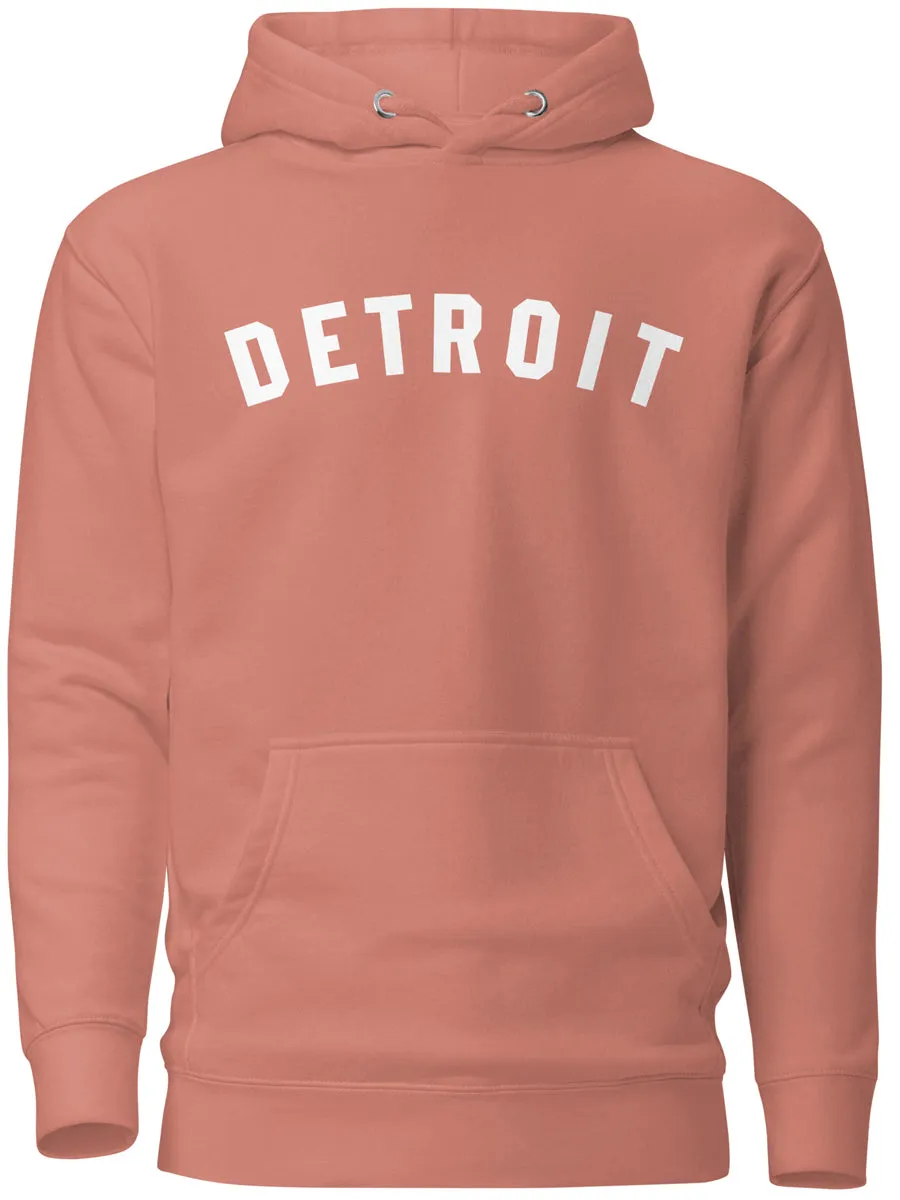 Detroit Classic Premium Pullover Unisex Hoodie - Mauve / White