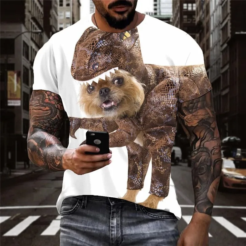 dog t shirt Casual Puppy Cute animal Cool men big Smart dogs outfits